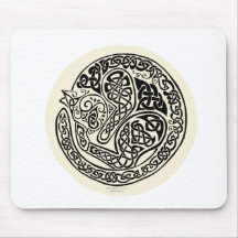 Cat Dreams Celtic Black Ivory Mouse Pads
