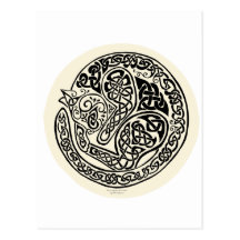 Cat Dreams Celtic Black Ivory Post Card