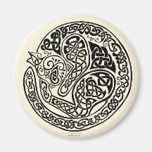 Cat Dreams Celtic Black Ivory Refrigerator Magnet