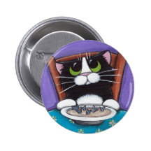 Cat Eating Soup Button