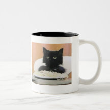 Cat Eating Spaghetti Mugs
