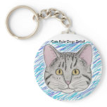 Cat Face, Cats Rule Dogs Drool Key Chain