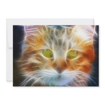 Cat Face Close up Personalized Invite