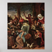 cat family by Jan Havickszoon Steen Posters