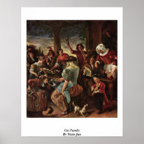 Cat Family By Steen Jan Print