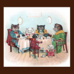 Cat Family Sits Down to Breakfast posters