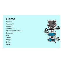 Cat + Fish = Bone Business Cards