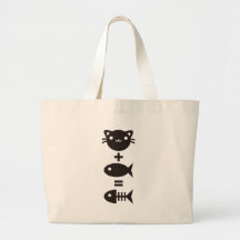 Cat + Fish = Bone Canvas Bags
