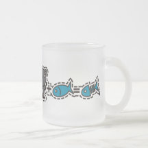 Cat + Fish = Bone Coffee Mugs