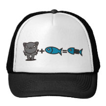 Cat + Fish = Bone Trucker Hats