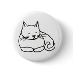 Cat - fun kitty ink line drawing art symbol logo pin
