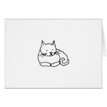 Cat - fun kitty ink line drawing art symbol logo greeting cards