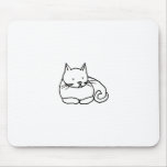 Cat - fun kitty ink line drawing art symbol logo mousepads