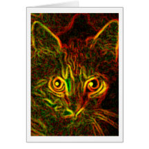 Cat Glow Greeting Card