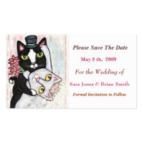 Cat Groom & Bride Save The Date Wedding Card Business Cards