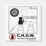 Cat Hater magnet - dartboard bar cartoon