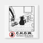 Cat hater magnet - football cartoon