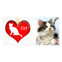 Cat Heart Beats Photo Card