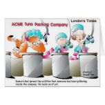 Cat In Fish Factory Funny Gifts & Collectibles Greeting Cards