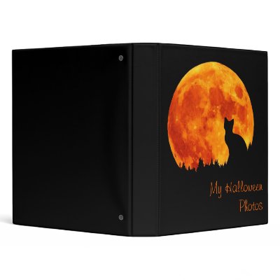 Cat in full orange moon Avery Binder by halloweenshop
