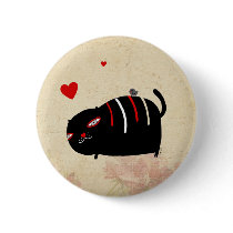 Cat in Love Button by Krize Botón