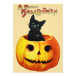 Cat in Pumpkin Halloween Party Invitation