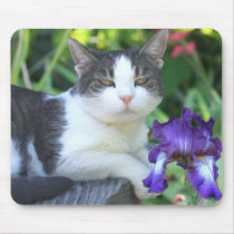 Cat in the garden mousepad