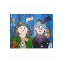 cat ladies 2 postcard