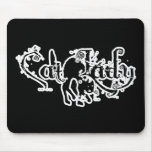 Cat Lady Black & White Mouse Pad