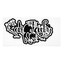 Cat Lady Black & White Photo Card