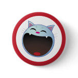 cat laughing pinback button