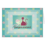 Cat Love Flowers Congratulations Greeting Card