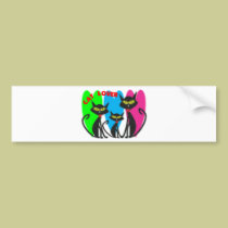 Cat Lover Gifts---Unique Cats--Bright Colours bumper stickers