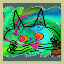 Cat Lovers Abstract Art Poster "Wasn't Me" posters