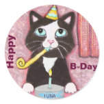 Cat Lover's Custom Happy Birthday Stickers