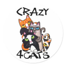 Cat Lover's Round Sticker