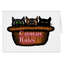 cat man rules greeting card