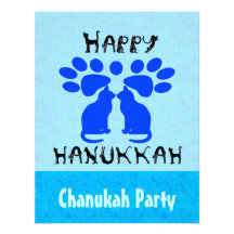 Cat Menorah Chanukah Party Invitations