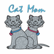 Cat Mom Embroidered Cat Tees