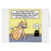 Cat & Mouse Dinnerware Funny Cartoon Gifts & Tees Card