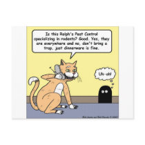 Cat & Mouse Dinnerware Funny Cartoon Gifts & Tees Postcards