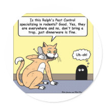 Cat & Mouse Dinnerware Funny Cartoon Gifts & Tees Stickers
