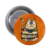 cat mummy pinback buttons