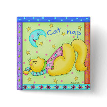 Cat Nap Button Badge
