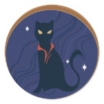 Cat Nouveau Round Stickers