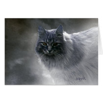 Cat of the Night Greeting Card cards