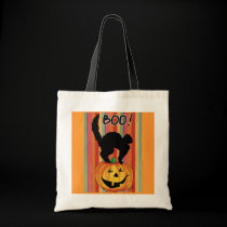 Cat on a Pumpkin bag bags