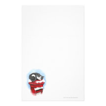 Cat on Snowy English Post Box - Lined Personalized Stationery