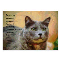 Cat painting business card templates