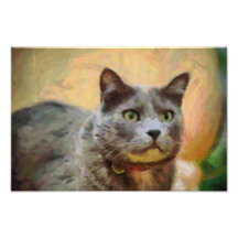Cat painting photographic print